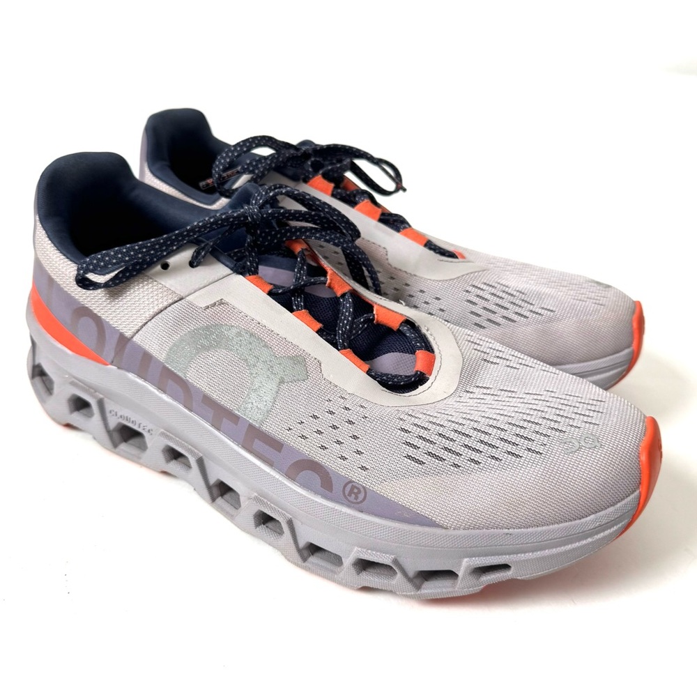 On Cloudmonster running shoes pearl/ flame/ 10.5